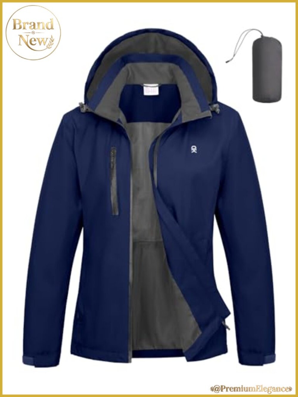 Waterproof Packable Raincoat Hooded Windproof Rain Jacket with Pockets